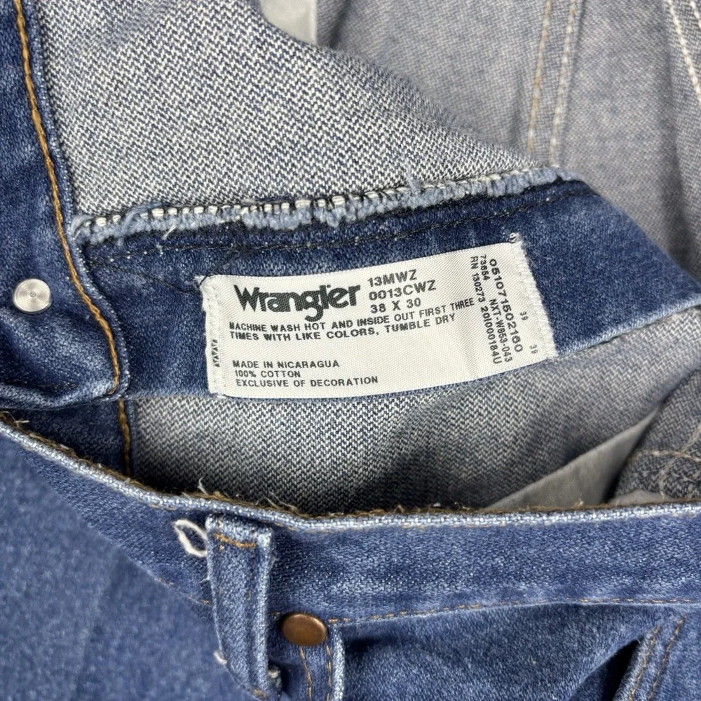 Wrangler Cowboy Cut Jeans Mens 36x30 Medium Wash Western 13MWZ Blue Denim Casual